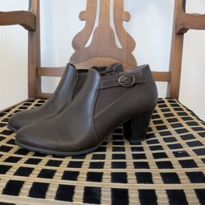 croft & barrow Brown Leather Heeled Ankle Shoes